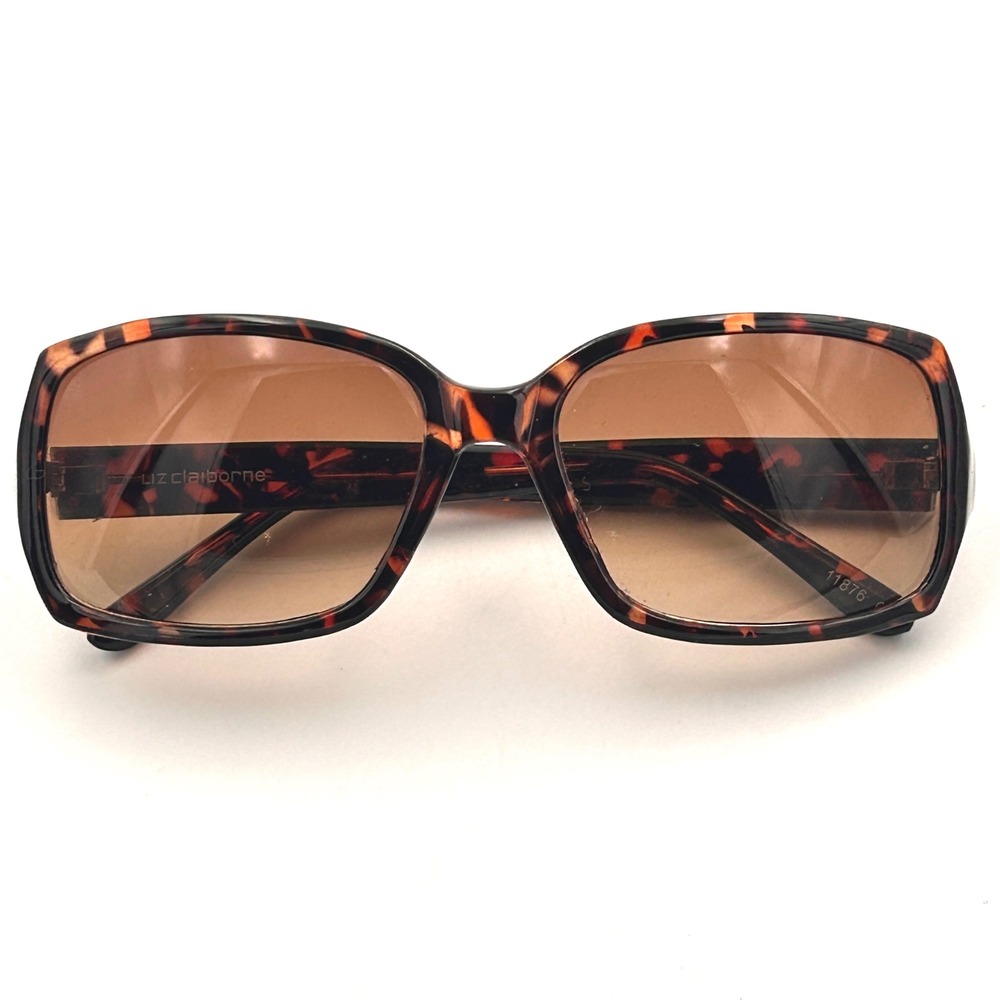 Liz Claiborne Sunglasses Womens Rectangular Tortoise Brown 11876 Classic Chic